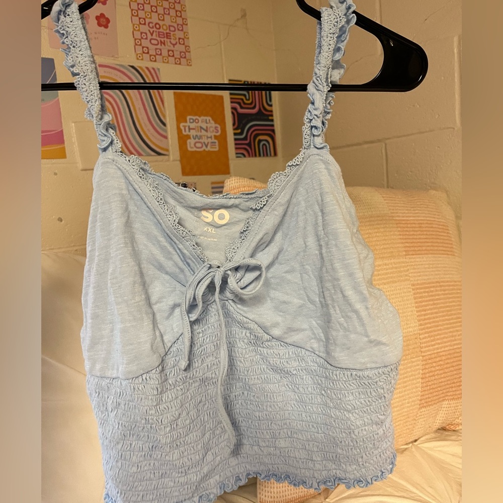 CUTE LIGHT BLUE CROP TOP